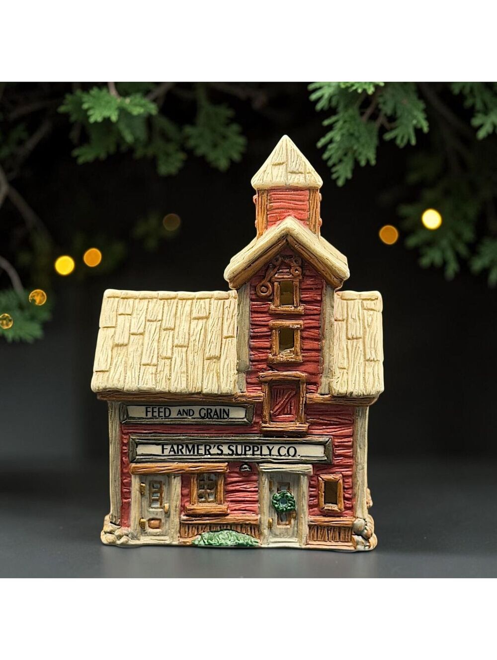 Vtg 1995 Hometown America Farmer’s Supply Co Christmas Village Building w Box